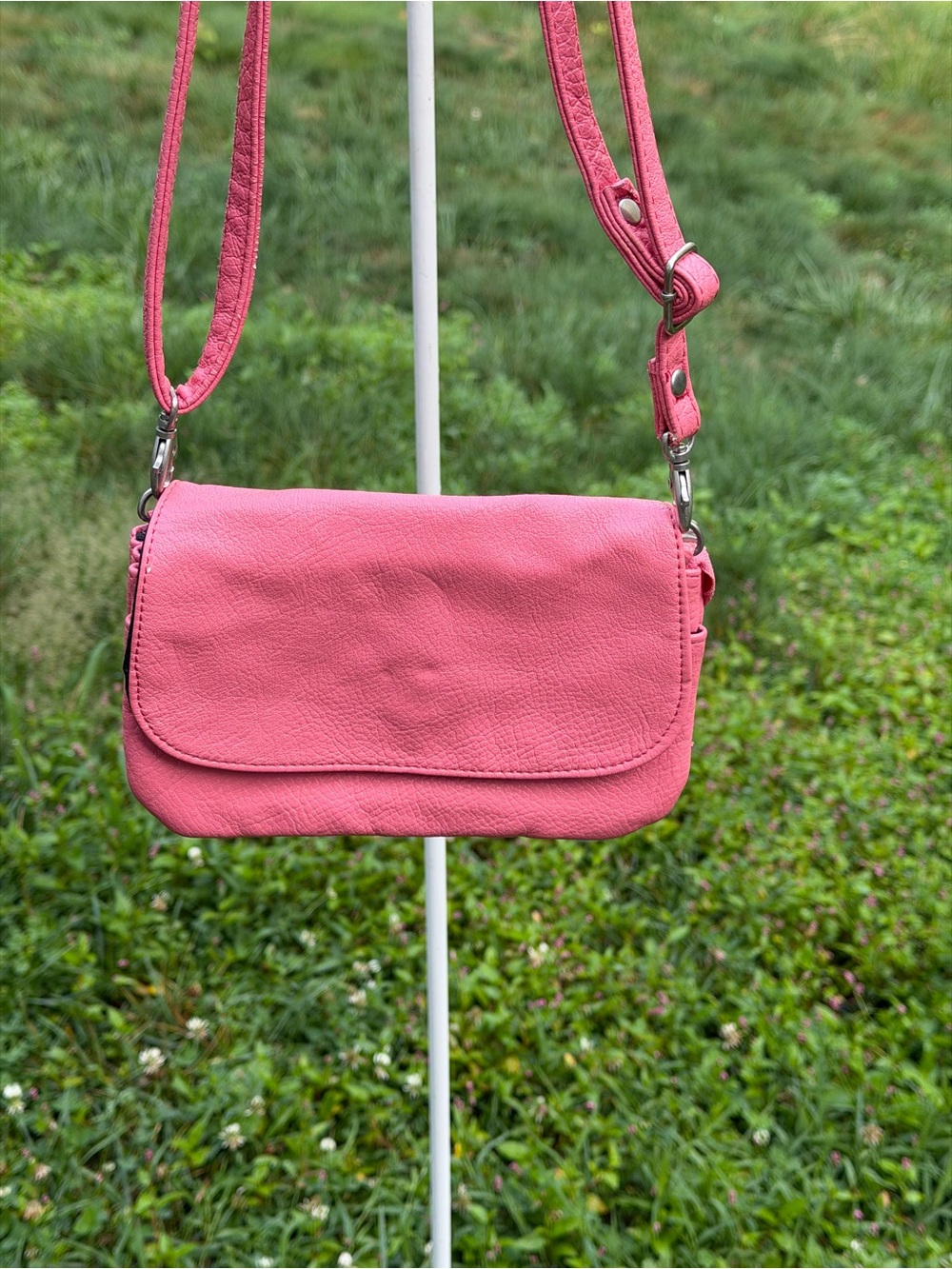 Pieces Pink Crossbody Organizer Bag Adjustable Multi Pocket Purse